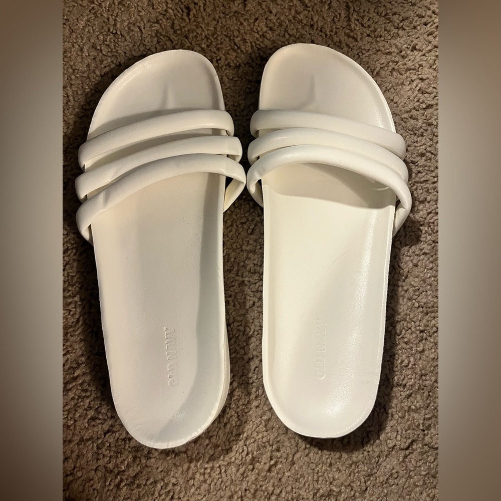 Old Navy White Triple Strap Sandals